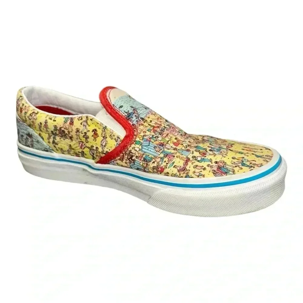 Vans x Where's Waldo Classic Slip-On Find Steve Beach Kids Size 3 - Picture 8 of 13